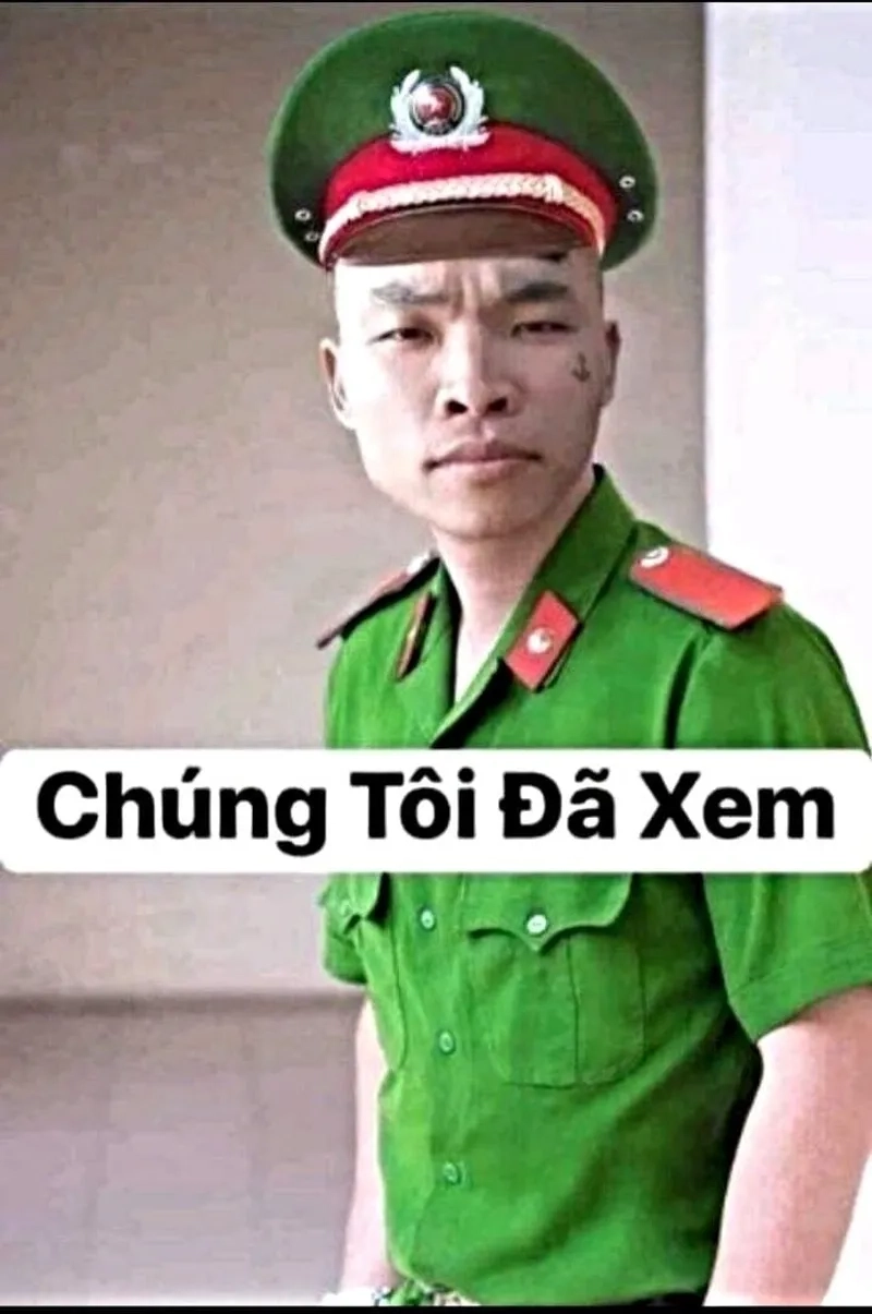 Công an đã vào cuộc meme thể hiện sự hài hước trong những tình huống bất ngờ