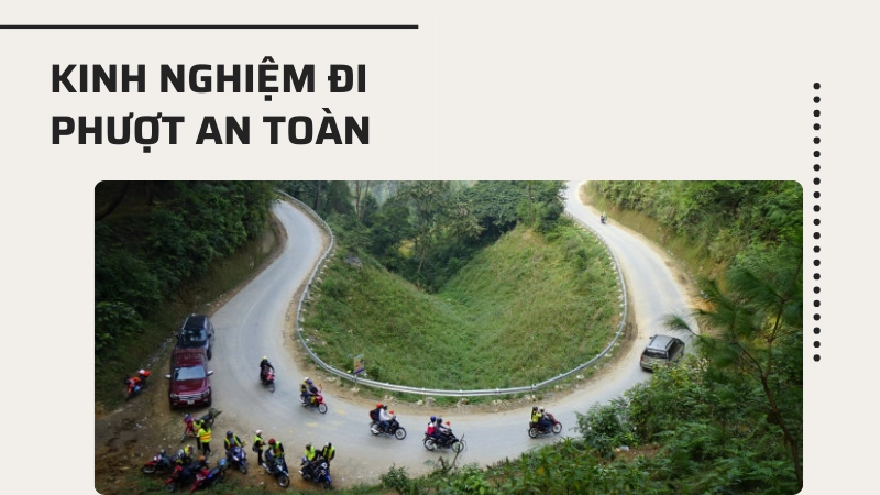 Đoàn phượt thủ di chuyển an toàn trên cung đường đèo dốc