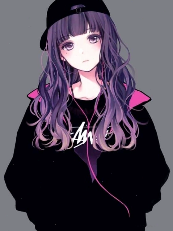 Anime nữ ngầu lạnh lùng với ánh mắt sắc lạnh và trang phục ma mị