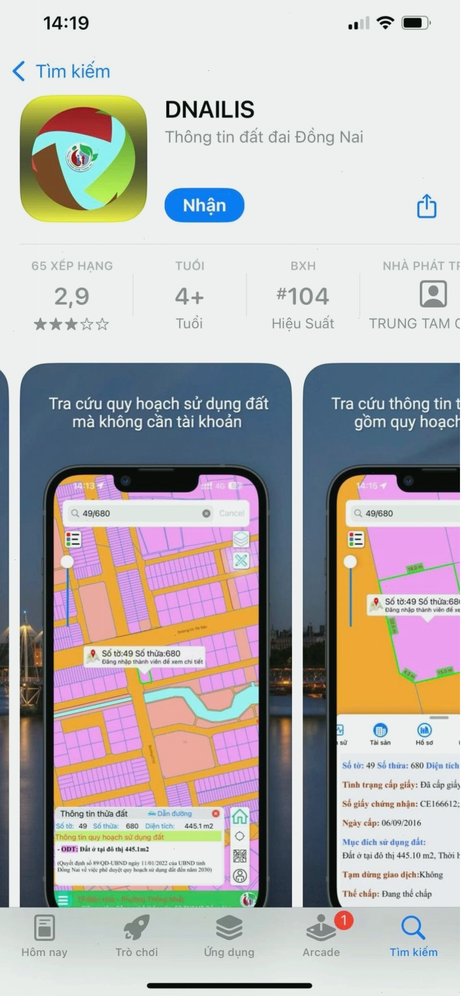 App tra cứu thửa đất tại tỉnh Đồng Nai
