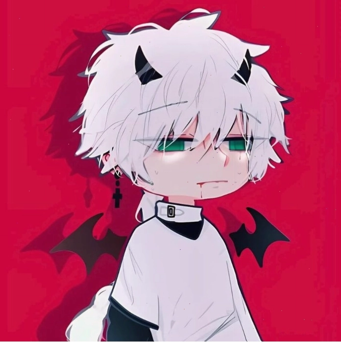 Avatar ác quỷ anime với biểu cảm bí ẩn