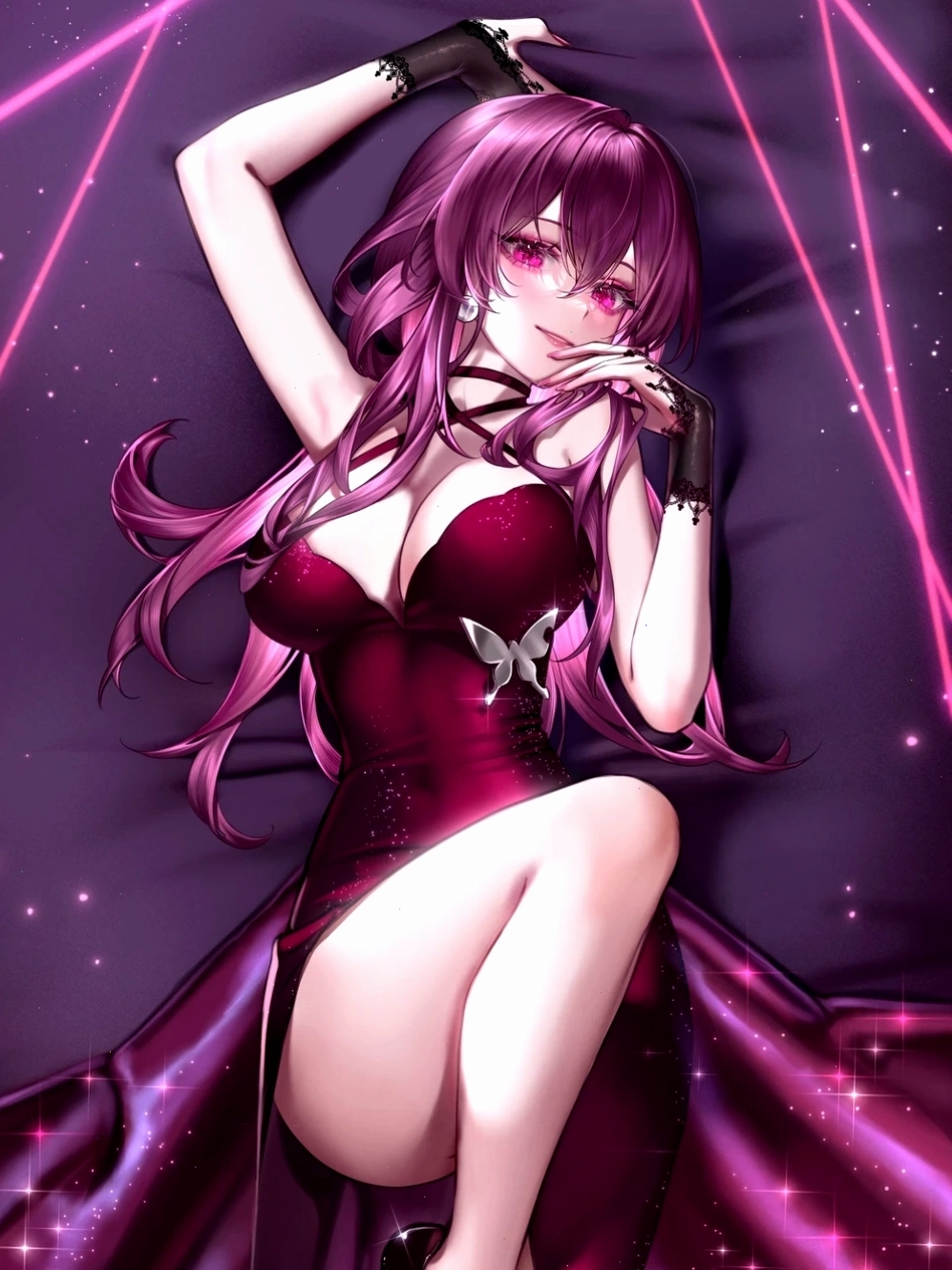 Avatar anime màu hồng cute với đôi mắt long lanh