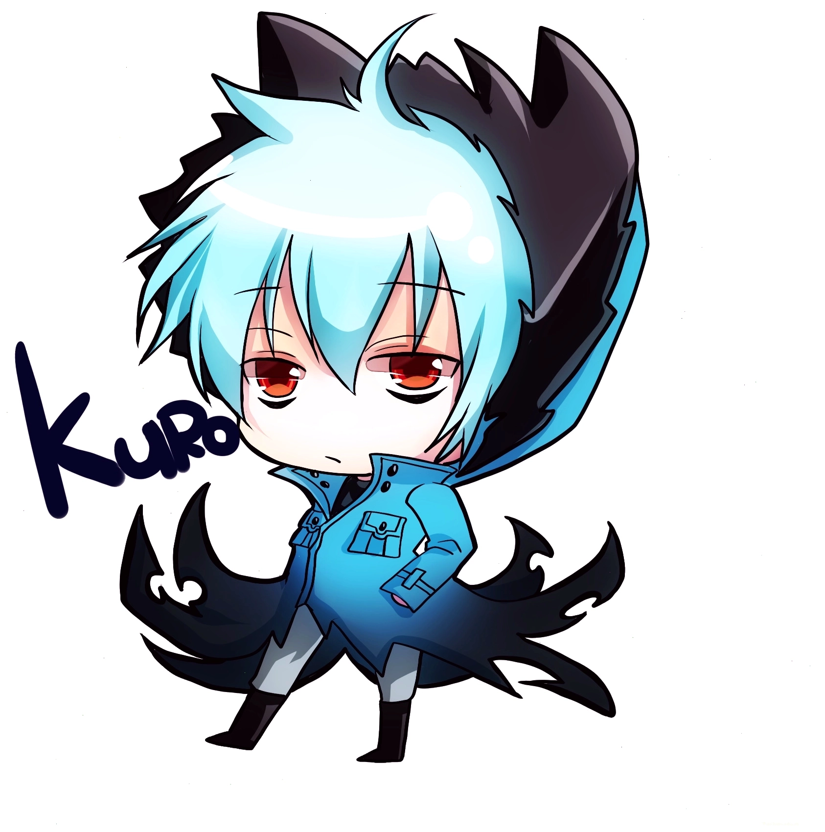 Avatar anime nam chibi tóc nâu đang vui đùa