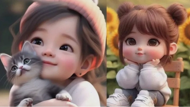 Avatar dễ thương cô gái đội mũ len ôm mèo