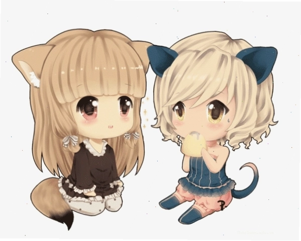 Avatar đôi bạn thân nữ phong cách anime chibi dễ thương
