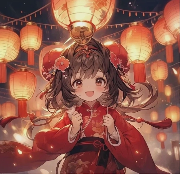 Avatar nữ Tết Chibi xinh xắn