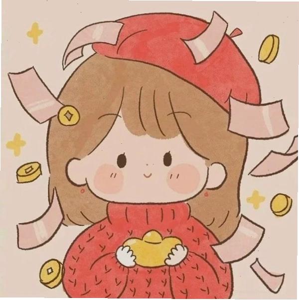Avatar Tết Chibi cầm bao lì xì