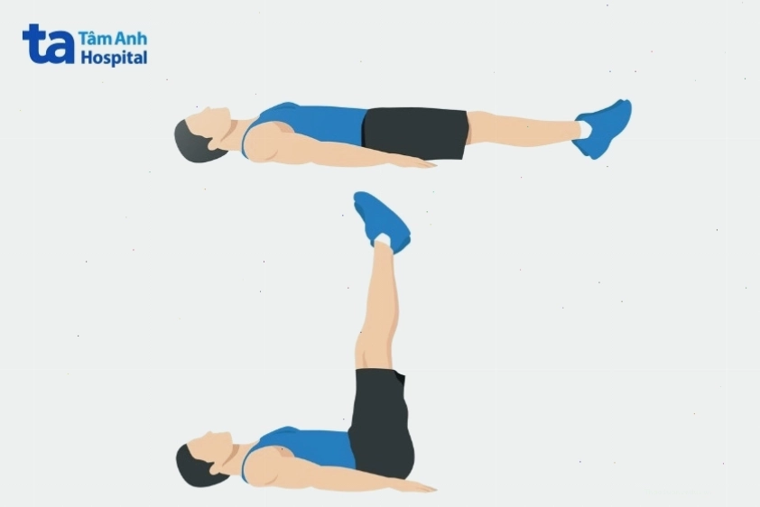 Bài tập nằm nâng chân cho cơ bụng dưới