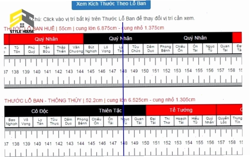 Bảng kích thước theo Lỗ Ban cho nhà cấp 4