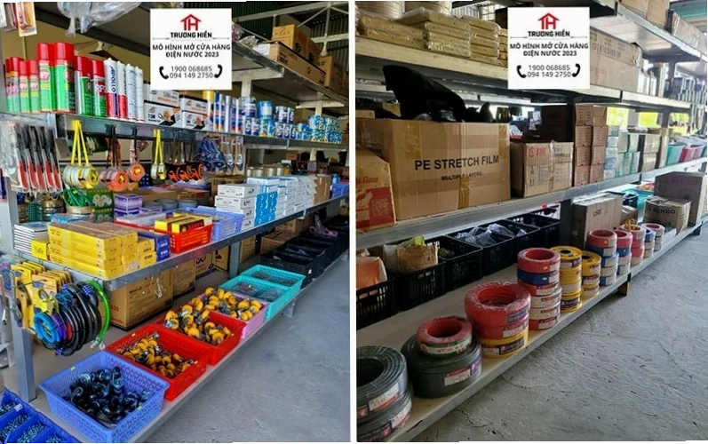 Bày trí sản phẩm tại các đại lý điện nước của Trương Hiền