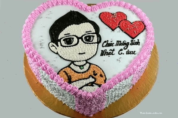 Bức ảnh chiếc bánh sinh nhật hình bạn trai dễ thương