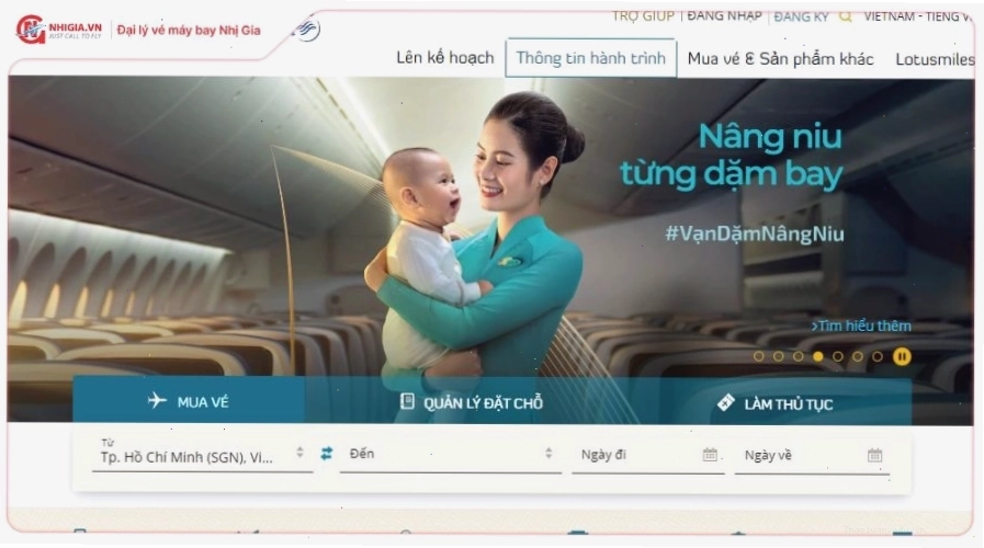 Bước 1 tra cứu vé máy bay Vietnam Airlines: Truy cập trang quản lý đặt chỗ