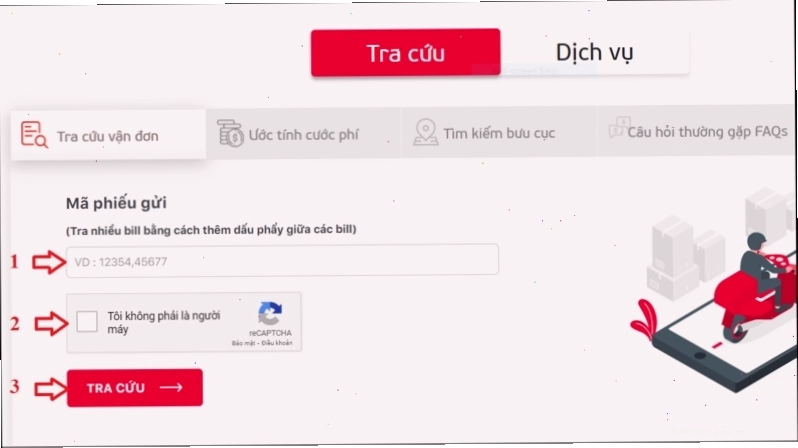 Các bước tra cứu đơn hàng Viettel Post trên website bước 3