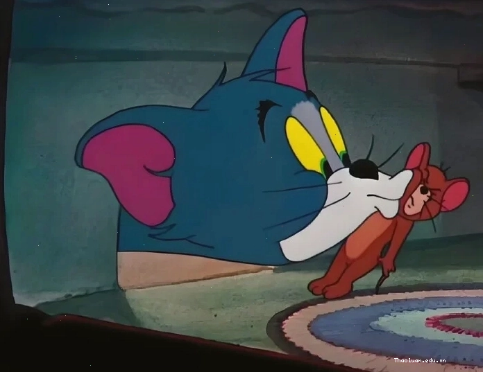 Cảnh Tom và Jerry trong một tình huống hài hước