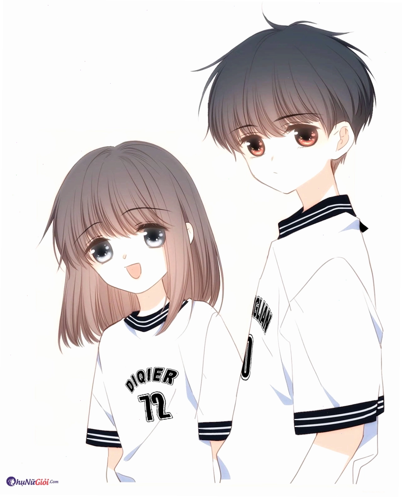 Cặp đôi anime dễ thương với biểu cảm nhí nhảnh