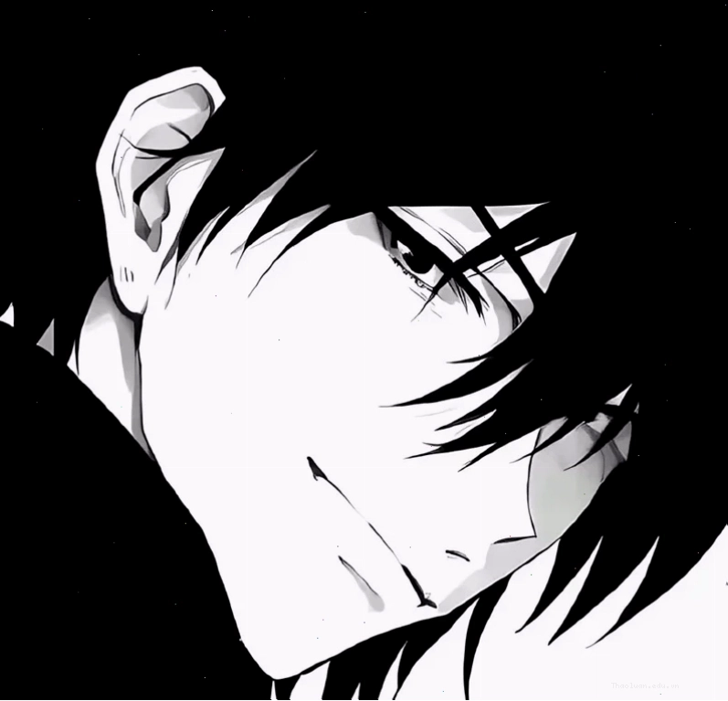 Chàng trai anime ngầu với phong cách trắng đen ấn tượng