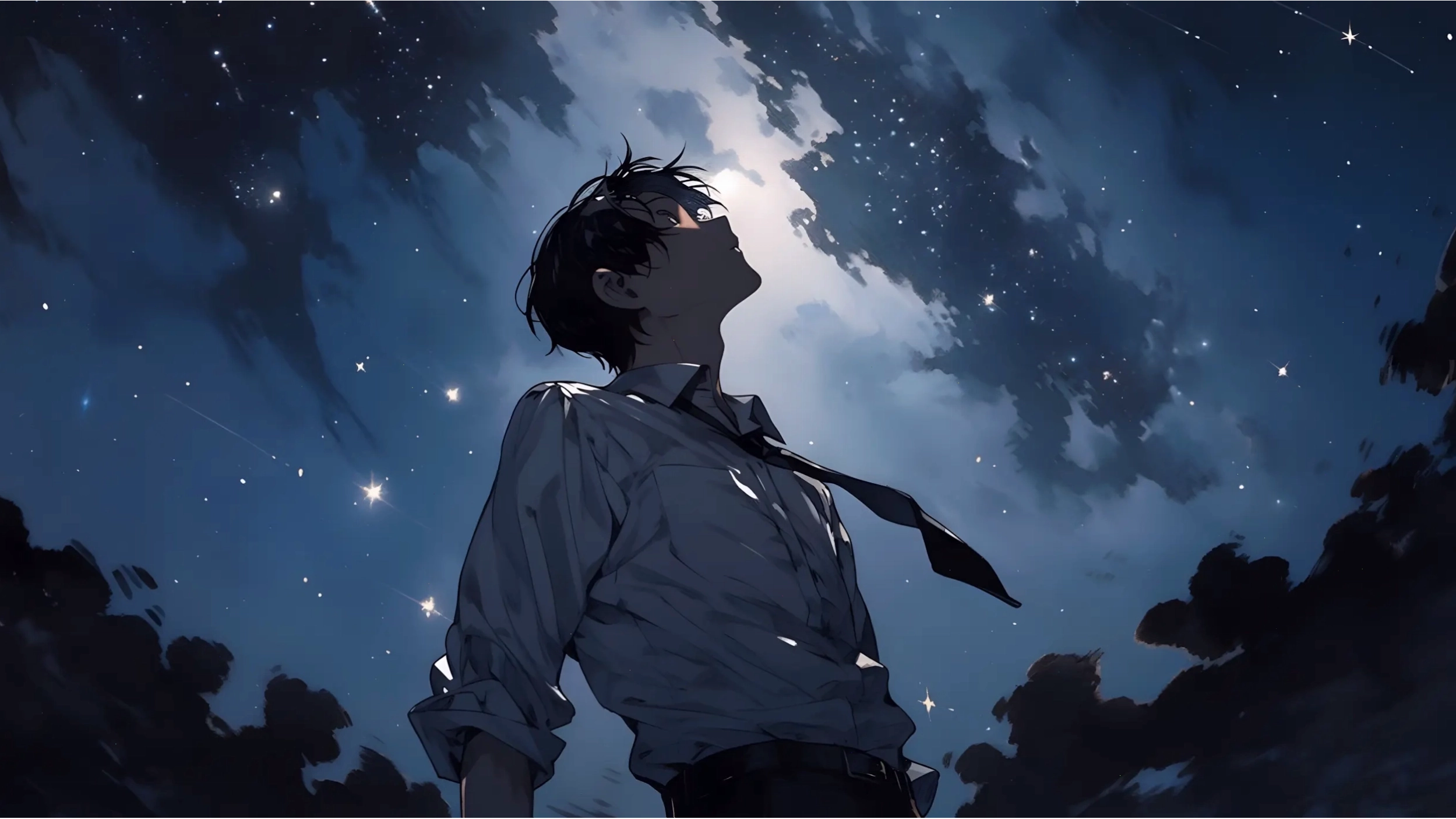 Cô gái anime buồn dưới mưa, thể hiện nỗi thất tình