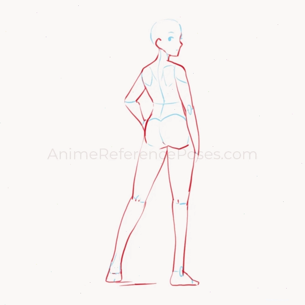 Cô gái anime đứng quay lưng, dáng vẻ suy tư