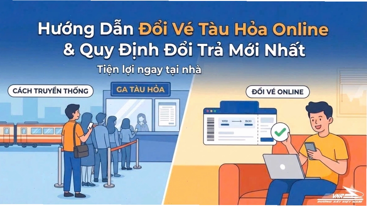 Đổi trả vé tàu trực tuyến tiện lợi