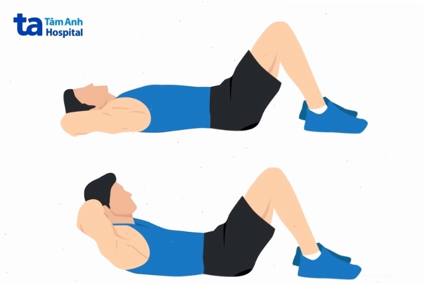 Động tác gập bụng crunch cơ bản để giảm mỡ bụng