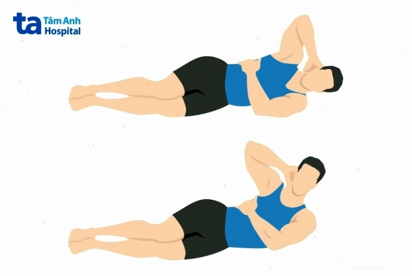 Gập bụng nghiêng giúp làm săn chắc cơ liên sườn