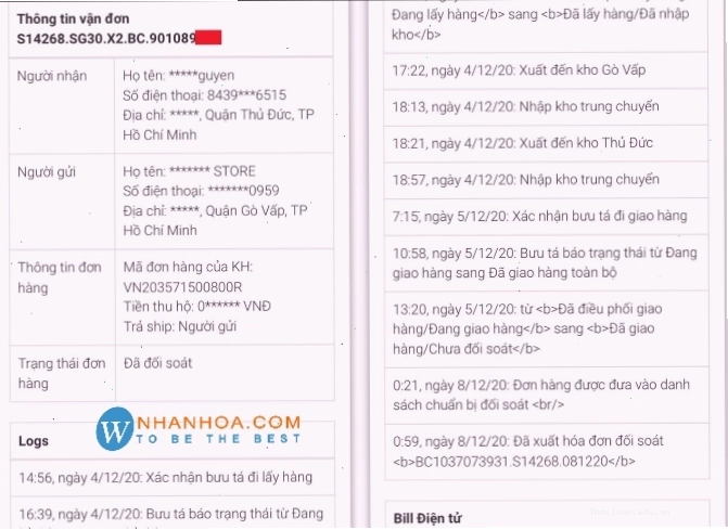 Giao diện tra cứu mã vận đơn GHTK trên website
