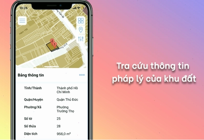 Giao diện tra cứu quy hoạch đất đai trên nền tảng trực tuyến