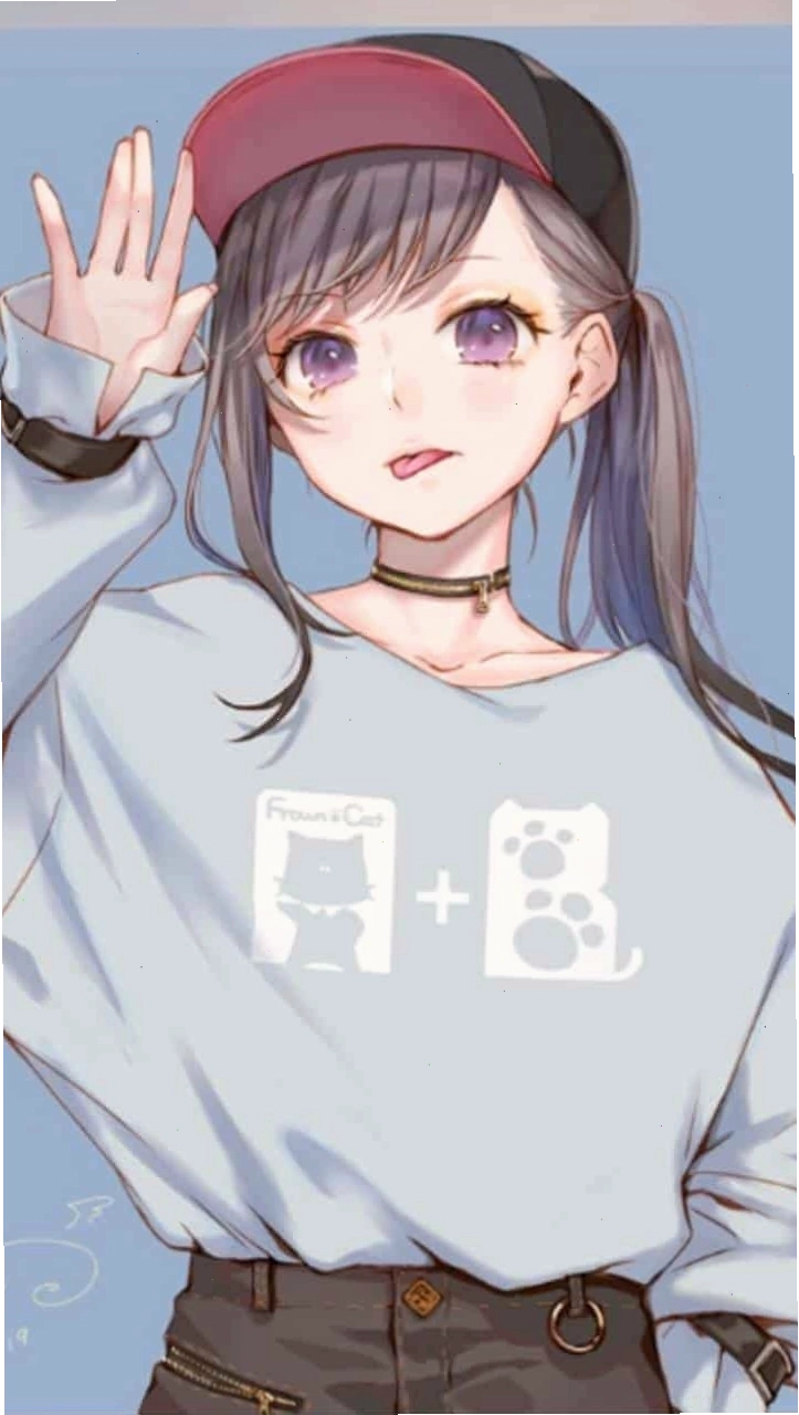 Hình ảnh anime nữ ngầu dễ thương đáng yêu với nét mặt biểu cảm