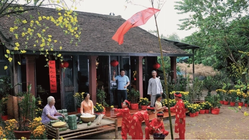 Hình ảnh cây nêu vào ngày Tết cổ truyền
