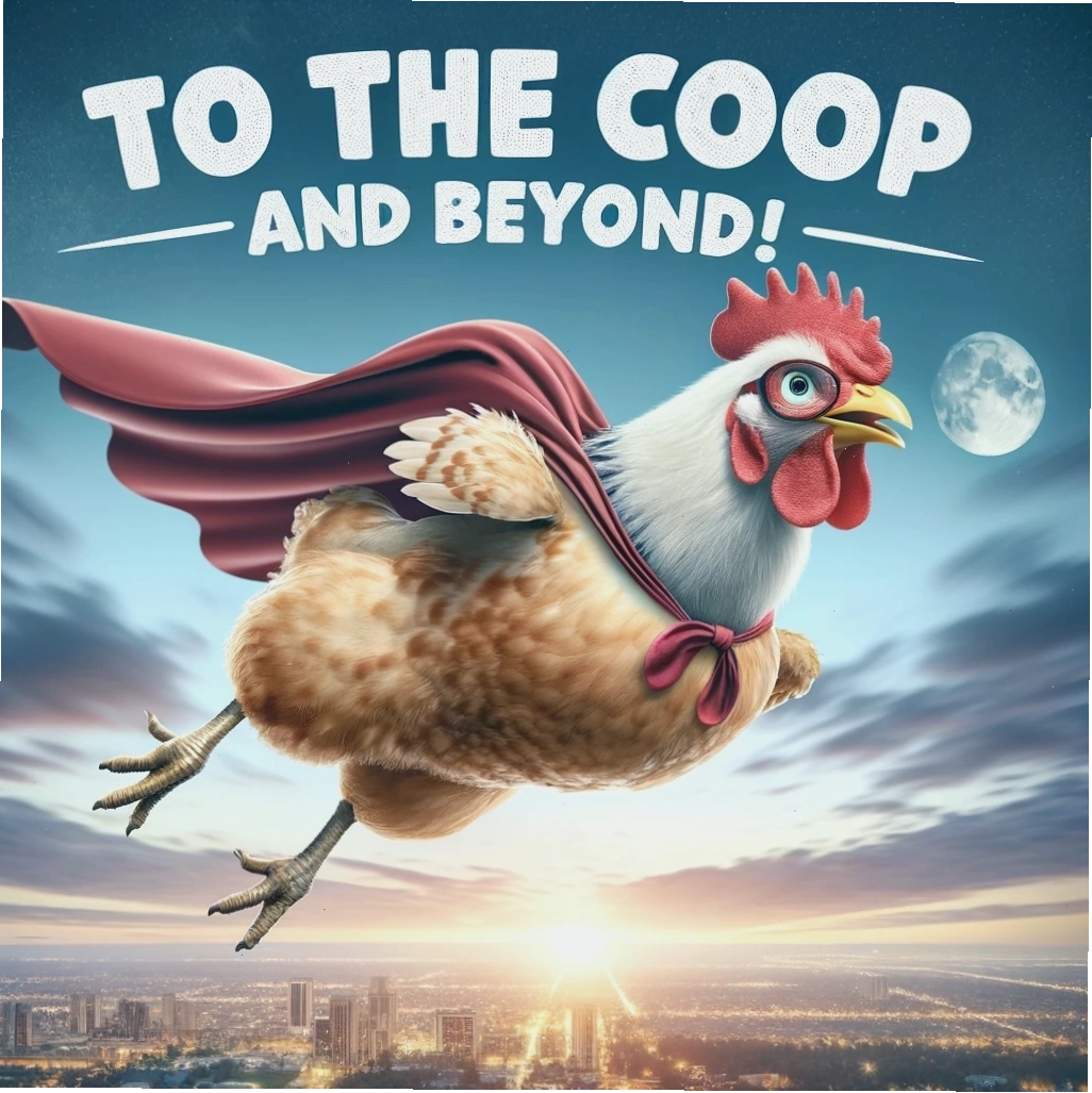 Hình ảnh chế gà với chú thích hài hước, một dạng chicken meme