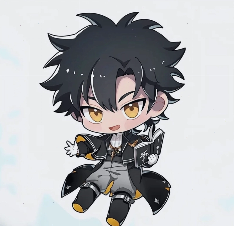 Hình ảnh chibi bé trai đang đọc sách