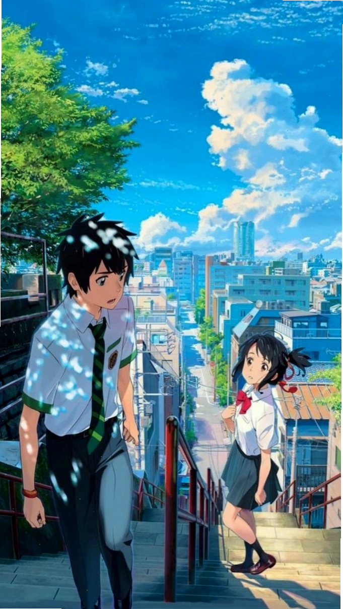 Hình nền anime nam với không gian rộng, ít chi tiết