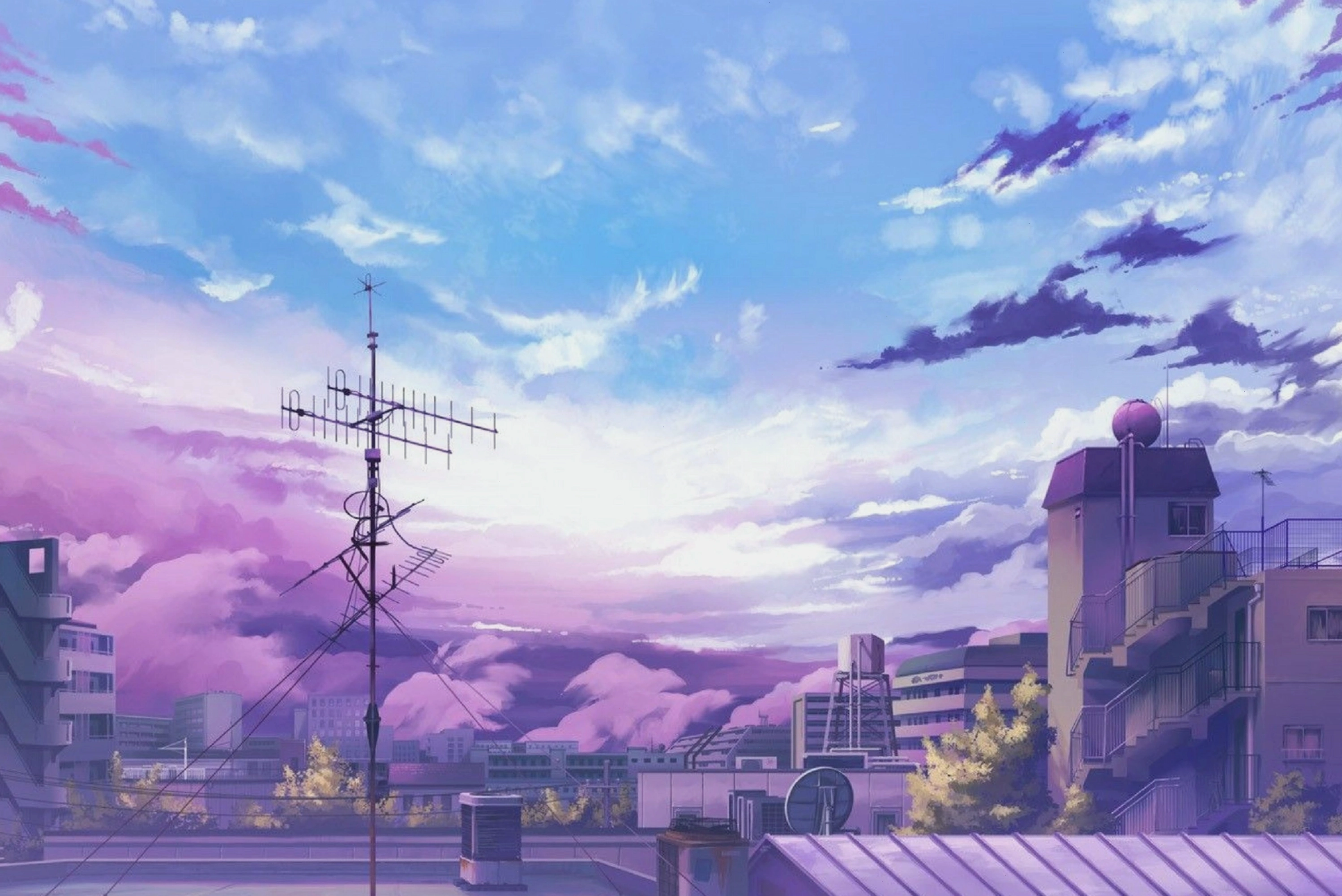 Hình nền anime thành phố về đêm với ánh đèn rực rỡ