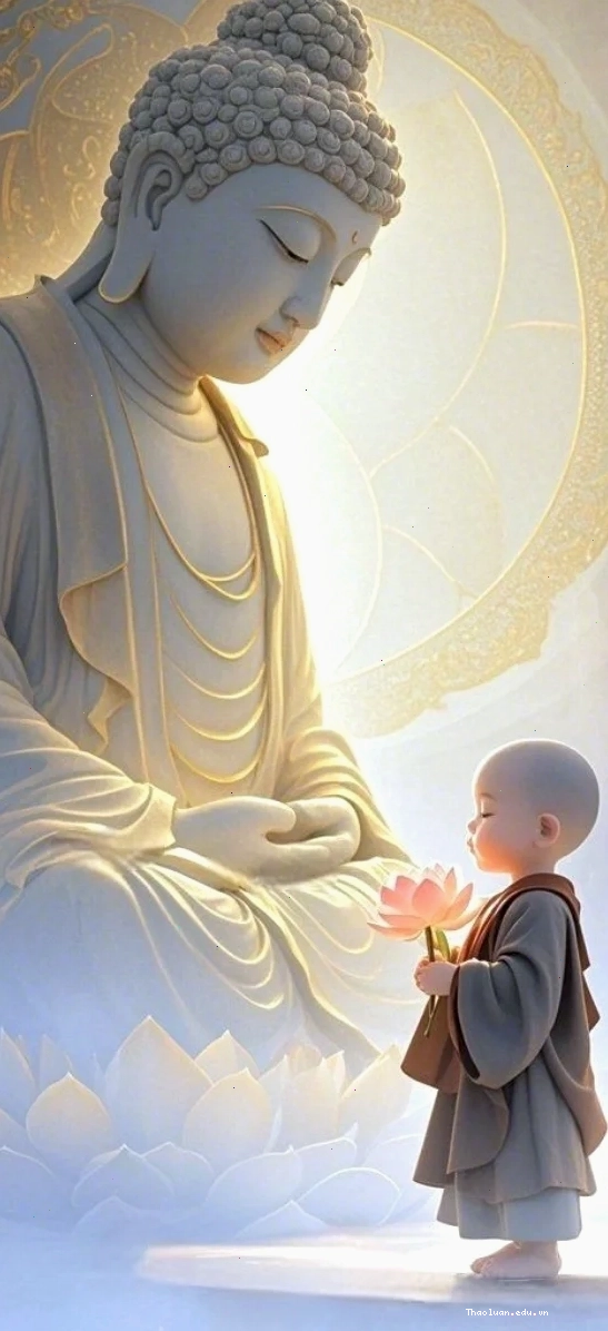 Hình nền điện thoại Đức Phật trong không gian huyền ảo