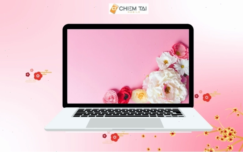 Hình nền màu hồng cho máy tính với chủ đề thiên nhiên