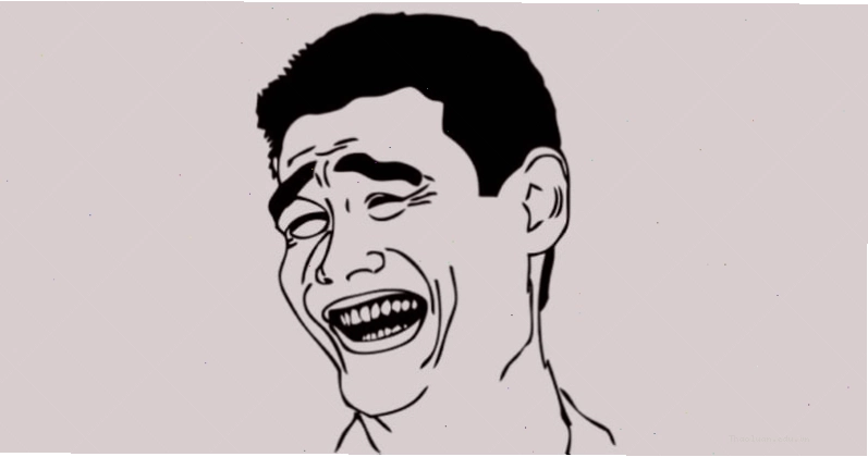 Hình nền meme hài hước về chú chó đang cười