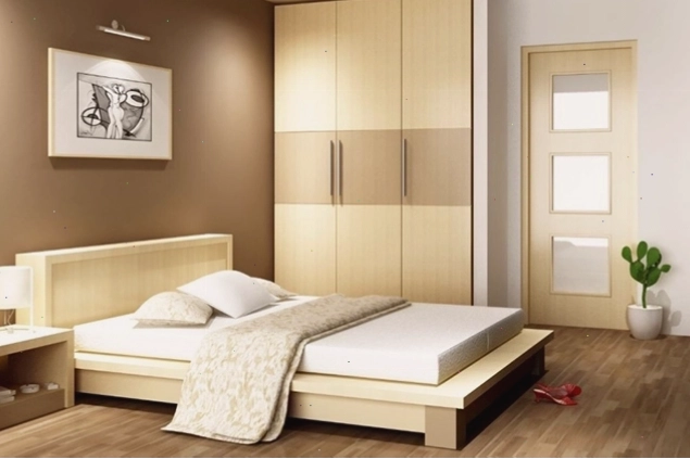Kê đầu giường vào sát tường là một lựa chọn tốt