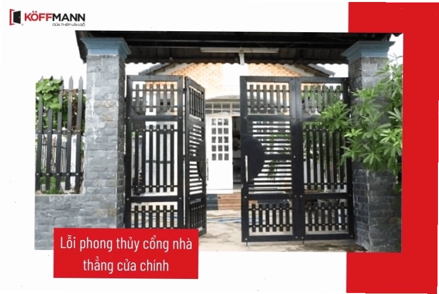 Lỗi phong thủy cổng nhà thẳng cửa chính cần tránh