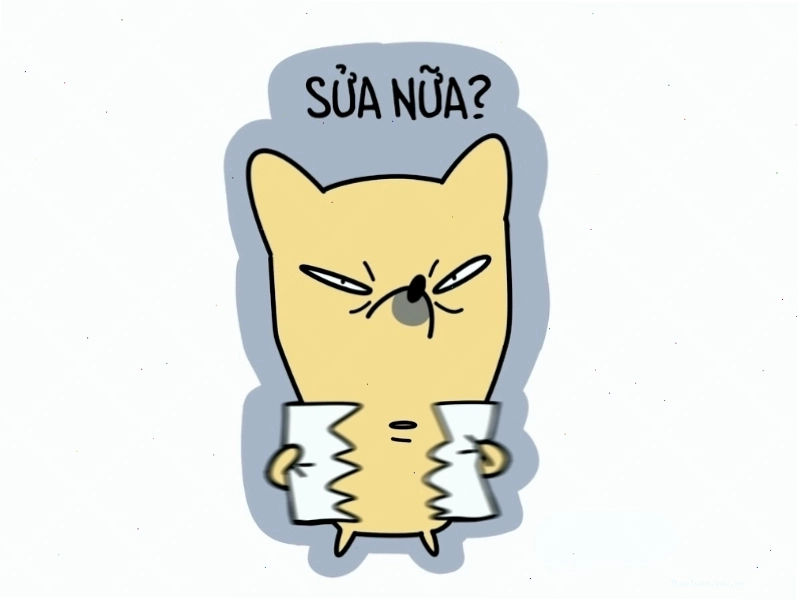 Meme hài cười với chú mèo biểu cảm như đang nói sửa nữa đi