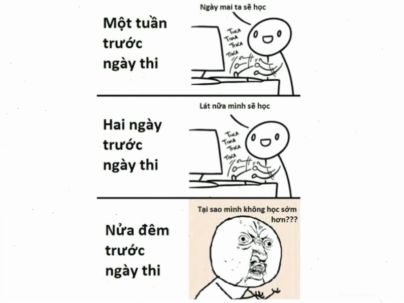Meme: Meme ôn tập trước ngày thi
