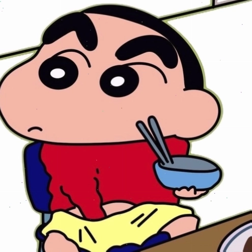 Meme Shin cậu bé bút chì với biểu cảm ngạc nhiên
