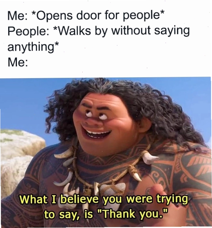 Meme "What I believe you were trying to say is, "Thank you."