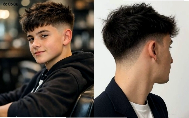 Mid Fade kết hợp Textured Crop