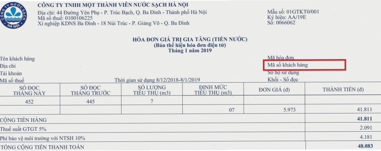 Minh họa giao diện tra cứu và thanh toán hóa đơn nước sạch Hà Nội trên Payoo