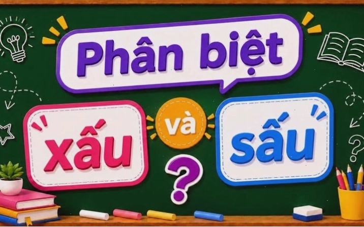 Minh họa sự khác biệt giữa 'xấu' và 'sấu'