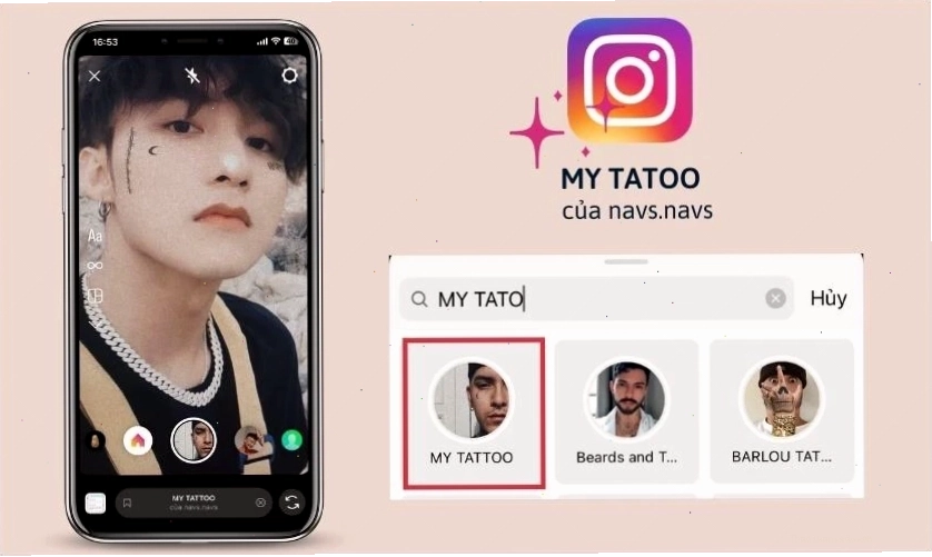 Nam giới thử nghiệm filter Instagram với hiệu ứng hình xăm độc đáo