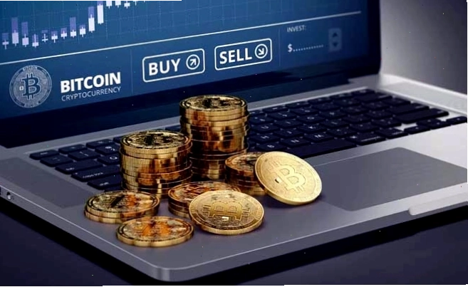 Nhà đầu tư xem xét biểu đồ tiền điện tử trên màn hình máy tính