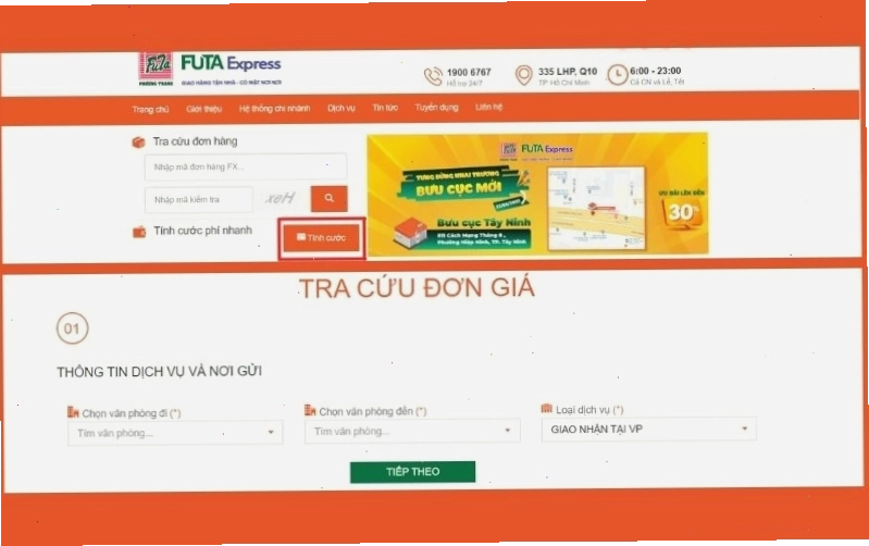 Nhập mã vận đơn vào ô trống trên trang tra cứu