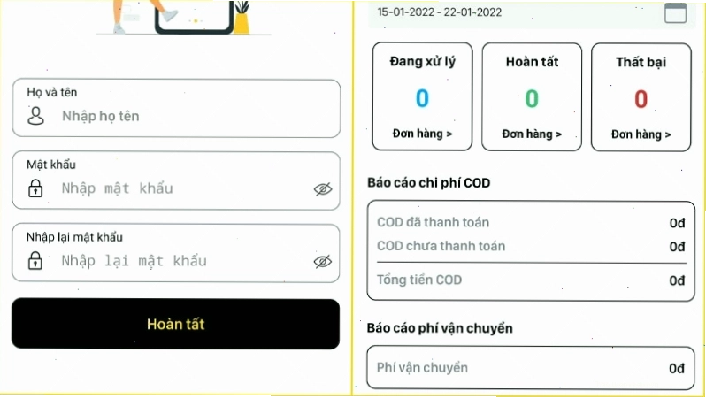 Nhập thông tin họ tên và mật khẩu để đăng nhập tài khoản Nhất Tín