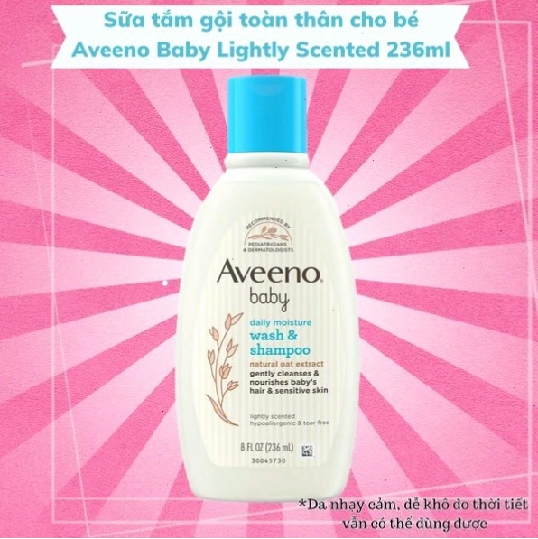 Sữa tắm gội toàn thân cho bé Aveeno Baby Lightly Scented 236ml chính hãng